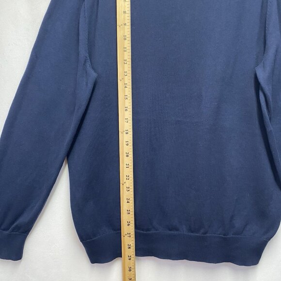 Brooks Brothers Supima Cotton 1/4 Zip Mock Neck Pullover Sweater Men Large Navy - Picture 4 of 13